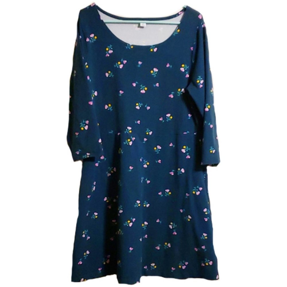 Old Navy Navy Blue Floral Midi Dress